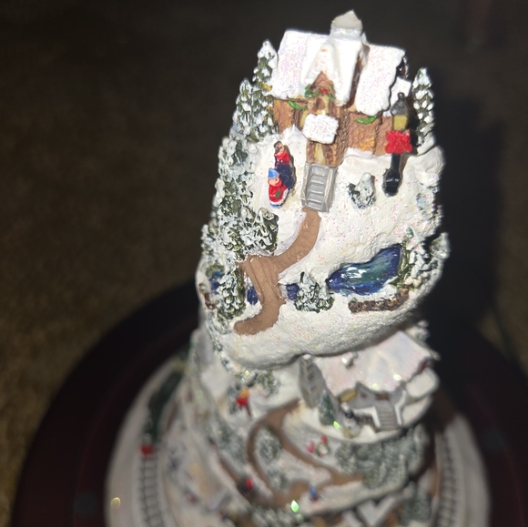 Thomas Kinkade Crystal Holiday Reflections Musical Tabletop Christmas Tree Clear - Picture 14 of 14